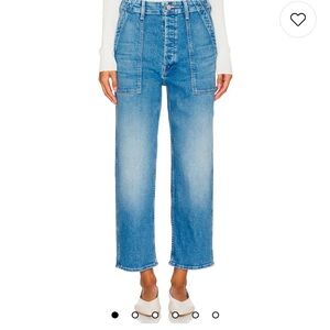 New without tags mother jeans 25 patch pocket private flood - flag me down color